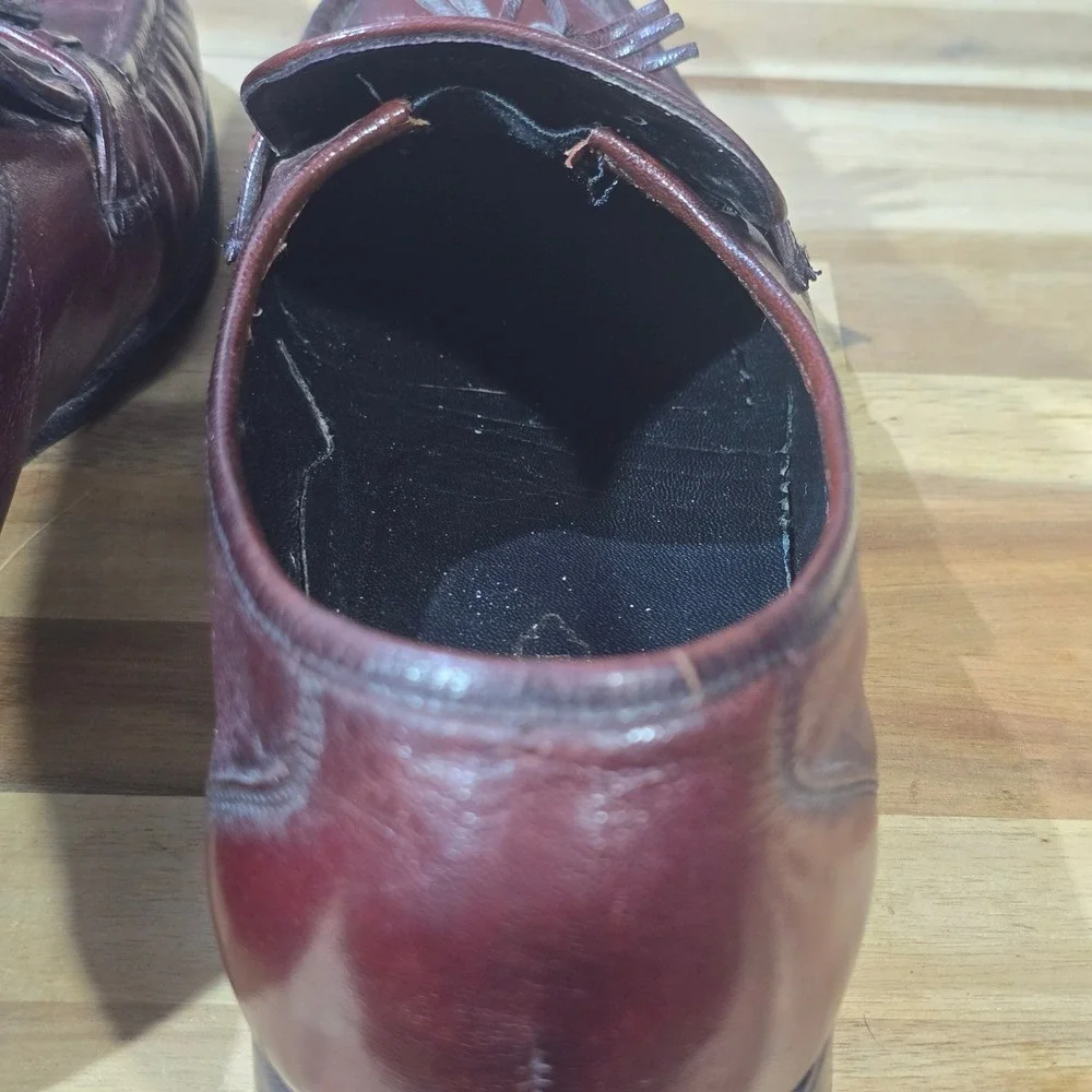 Florsheim‎ Men's Tassel Loafers 10 D Burgundy Oxblood Leather Dress Shoe